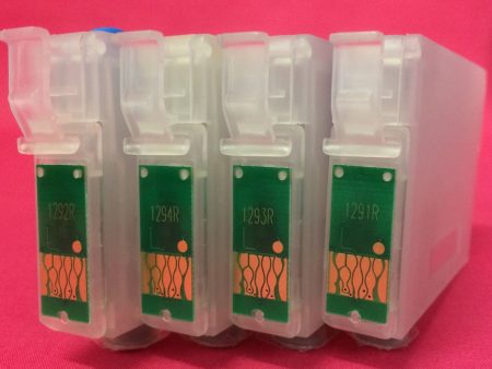 T1291-4 REFILLABLE EMPTY INK CARTRIDGES FOR EPSON WORKFORCE WF 3010DW 3520DWF ETC. Non OEM Online Sale