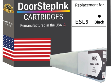 DoorStepInk Brand for Roland ESL3-4BK 440mL Black Remanufactured in the USA Ink Cartridge Online Sale