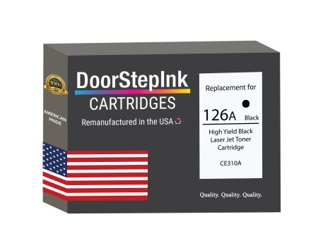 DoorStepInk Brand For HP 126A High Yield Black Remanufactured in the USA LaserJet Toner Cartridge, CE310A Online Sale