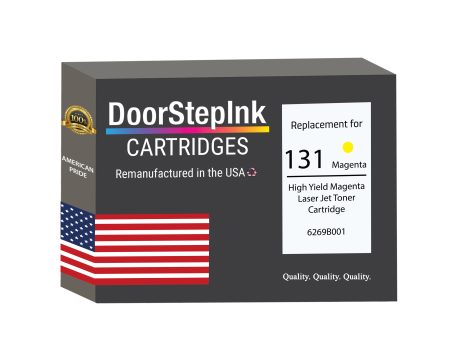 DoorStepInk Brand For Canon 131 High Yield Yellow Remanufactured in the USA LaserJet Toner Cartridge, 6269B001AA Cheap