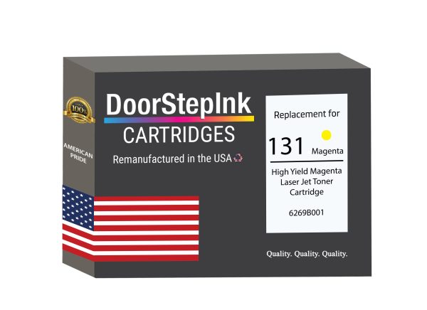 DoorStepInk Brand For Canon 131 High Yield Yellow Remanufactured in the USA LaserJet Toner Cartridge, 6269B001AA Cheap