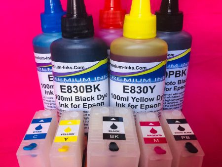 202 XL REFILLABLE CARTRIDGES +500ml INK Epson Expression Premium XP 6000 6100 6105 Non OEM Cheap