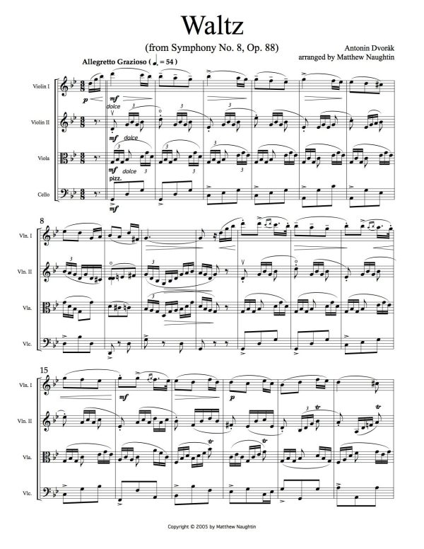 Waltz from Symphony No. 8 (Antonin Dvoràk) Sale