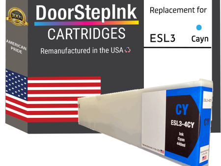 DoorStepInk Brand for Roland ESL3-4CY 440mL Cyan Remanufactured in the USA Ink Cartridge For Discount