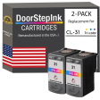 DoorStepInk Brand for Canon CL-31 Color Twin Pack Remanufactured in the USA Ink Cartridges Twin Pack Fashion