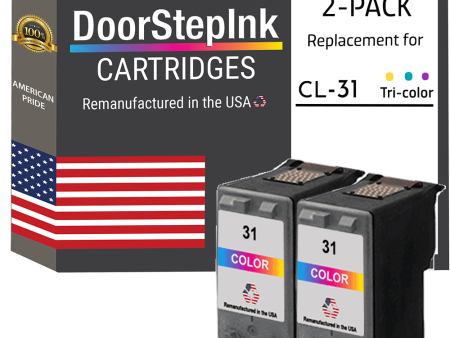 DoorStepInk Brand for Canon CL-31 Color Twin Pack Remanufactured in the USA Ink Cartridges Twin Pack Fashion