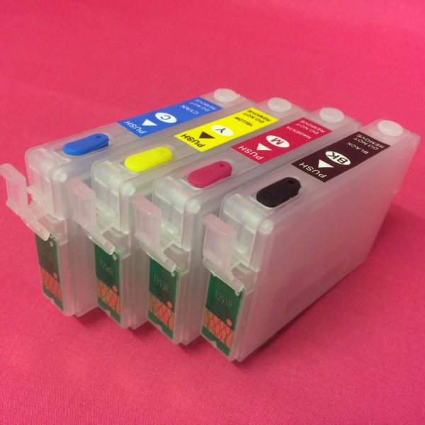 T1291-4 REFILLABLE EMPTY INK CARTRIDGES FOR EPSON WORKFORCE WF 3010DW 3520DWF ETC. Non OEM Online Sale