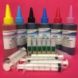 T0801-6 REFILLABLE EMPTY CARTRIDGES +600ml DYE INK TO REPLACE EPSON T0801-6 Non OEM Supply