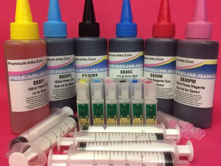 T0801-6 REFILLABLE EMPTY CARTRIDGES +600ml DYE INK TO REPLACE EPSON T0801-6 Non OEM Supply