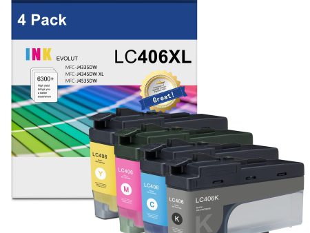 Original Brother LC406XL High Yield Black and Color Ink Cartridges-4 pack Online now