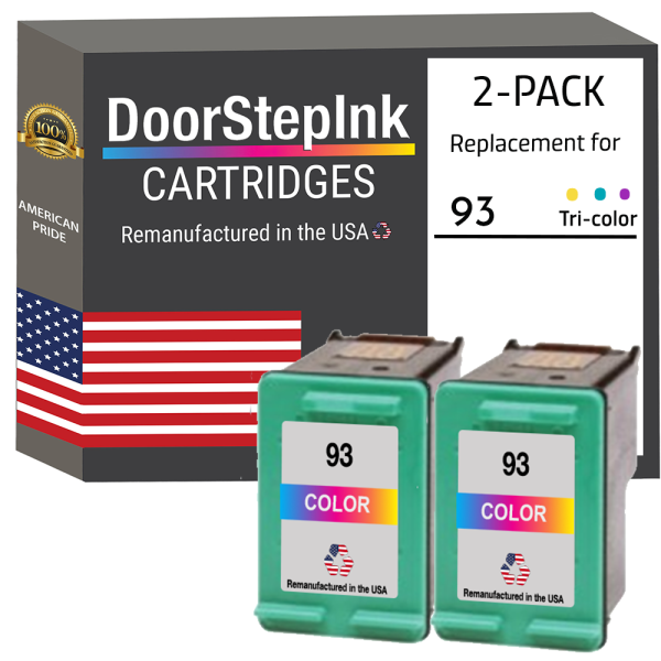 DoorStepInk Brand for HP 93 (C9361WN) Color Remanufactured in the USA Ink Cartridges Twin Pack Sale