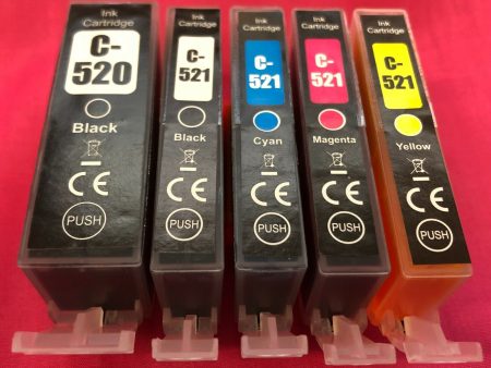 Replacement Ink Cartridges for Canon PGI-520BK CLI-521 BK C M Y MP 630 640 Non OEM Supply