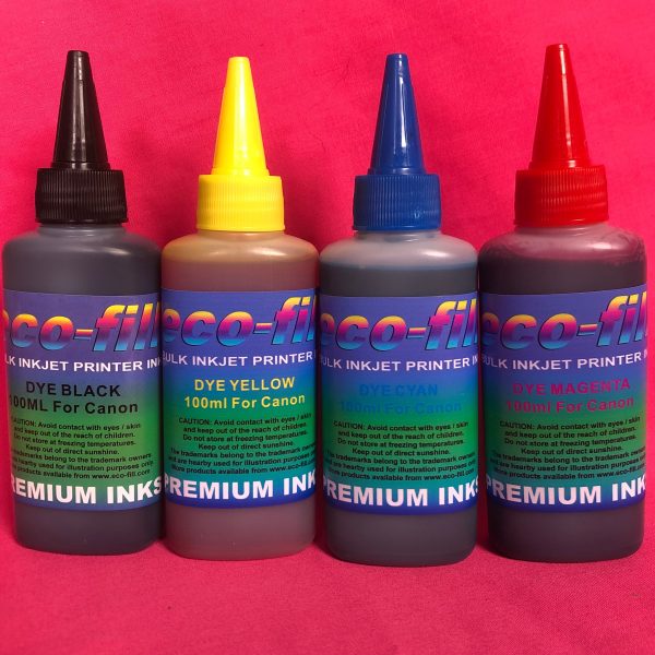 4X100ML ECO-FILL DYE REFILL INK FOR CANON PIXMA PRINTERS NON OEM Hot on Sale