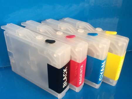 4 REFILLABLE CARTRIDGES TO REPLACE BROTHER LC970 LC1000 Non OEM For Cheap