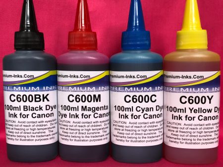 4x100ml DYE REFILL INK CANON PIXMA MEGATANK PRINTERS Non OEM Online