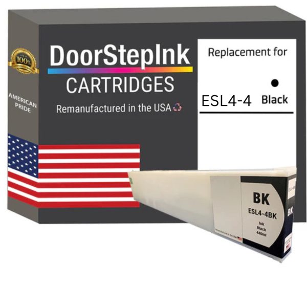 DoorStepInk Brand for Roland ESL4-4BK 440mL Black Remanufactured in the USA Ink Cartridge Discount