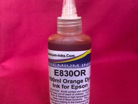 2 x 100ml ORANGE DYE Refill Printer Ink for Epson Refillable Cartridges, EcoTank & CISS Non OEM Discount