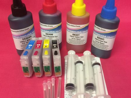 T0711-4 REFILLABLE CARTRIDGES + 400ML INK FOR EPSON T0711 T0712 T0713 T0714 Non OEM Online Sale