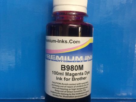 2x 100ml MAGENTA BOTTLES DYE REFILL INK FOR BROTHER Non OEM Fashion