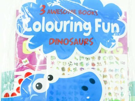 3 Awesome Books Colouring Fun Dinosaurs Discount