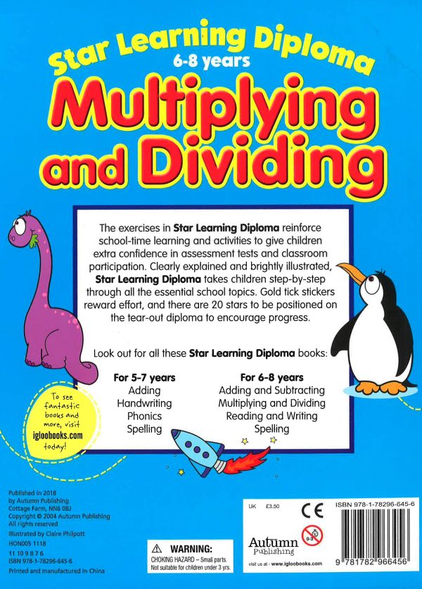 Star Learning Diploma: 6-8 Years Multiplying And Dividing Sale